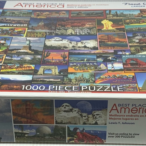 New 1000 pc White Mountain Jigsaw Puzzle BEST PLACES IN AMERICA - Picture 2 of 3